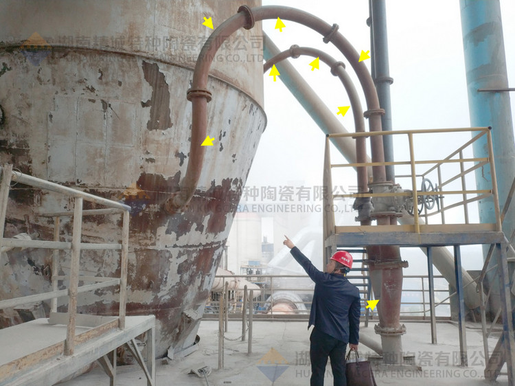 湖南Z6尊龙特特种陶瓷有限公司回访客户并查看耐磨陶瓷管路现场运行情况