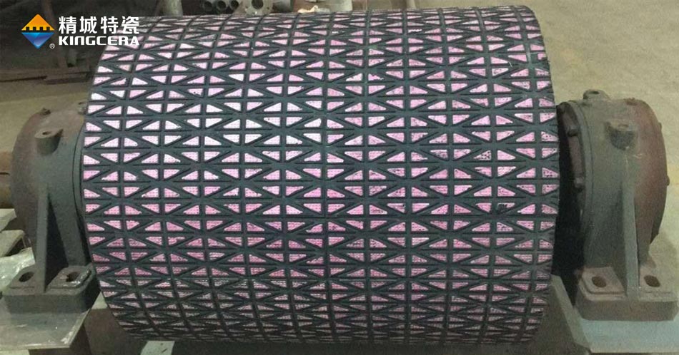 煤炭船埠陶瓷滚筒包胶