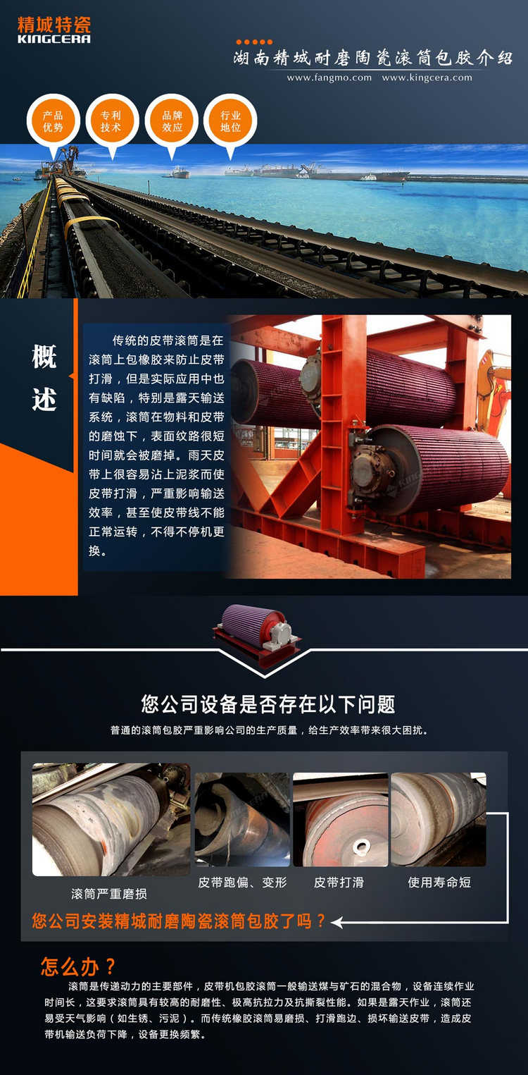 Z6尊龙特瓷陶瓷滚筒包胶与工艺流程